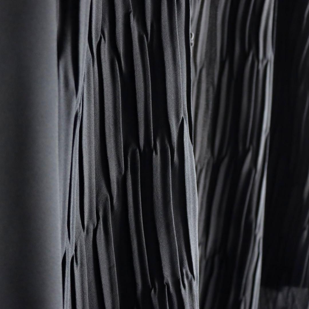 90s archive プリーツ チャイナジャケット 黒色 モード ブラック