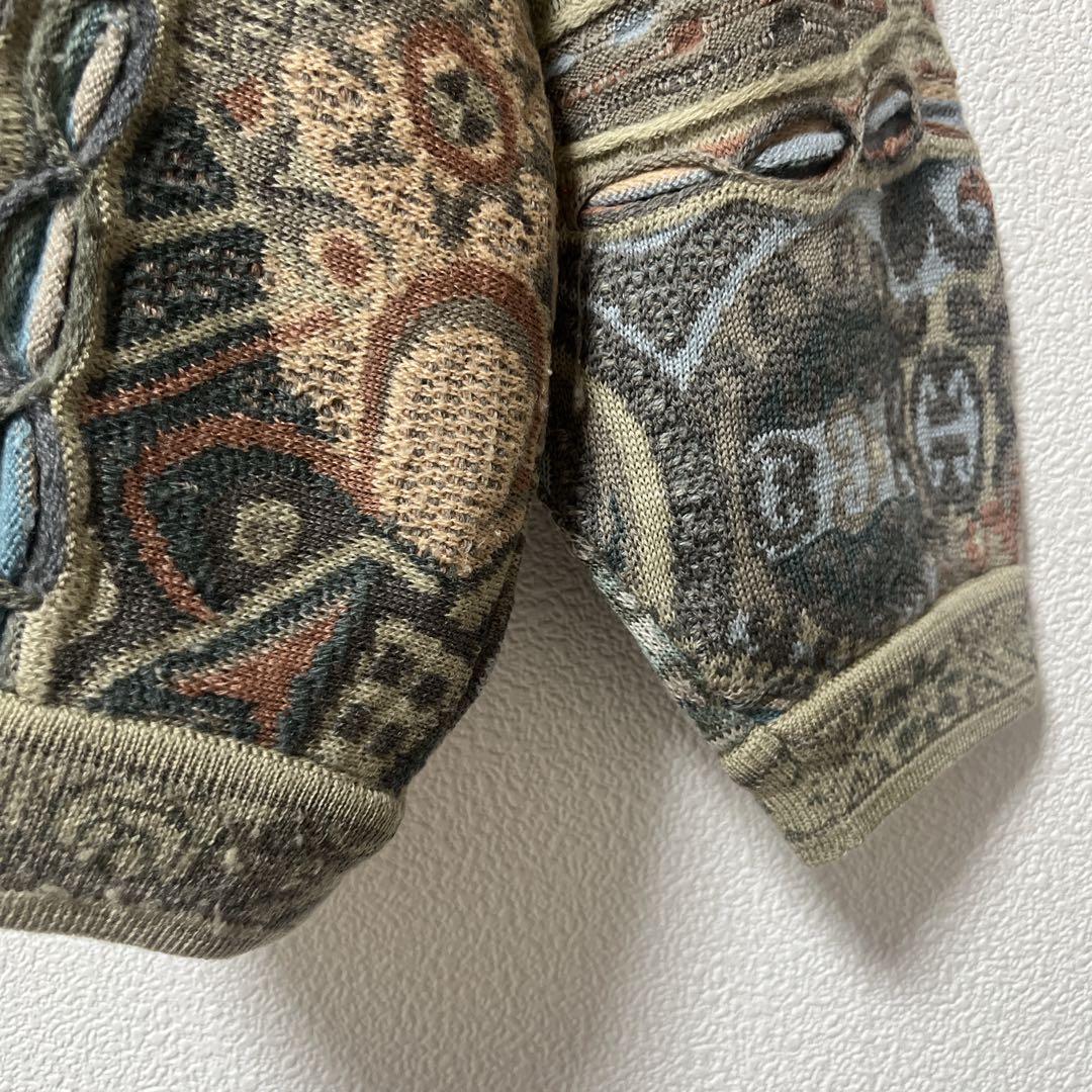 COOGI クージー 3Dニット ポロ襟 ウール100% 立体編み L 古着