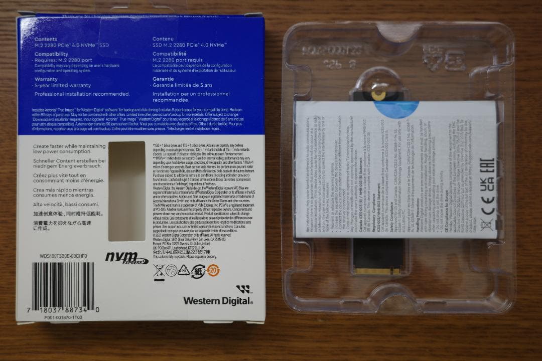 WD Blue SN580 1TB NVMe SSD (使用時間89時間)