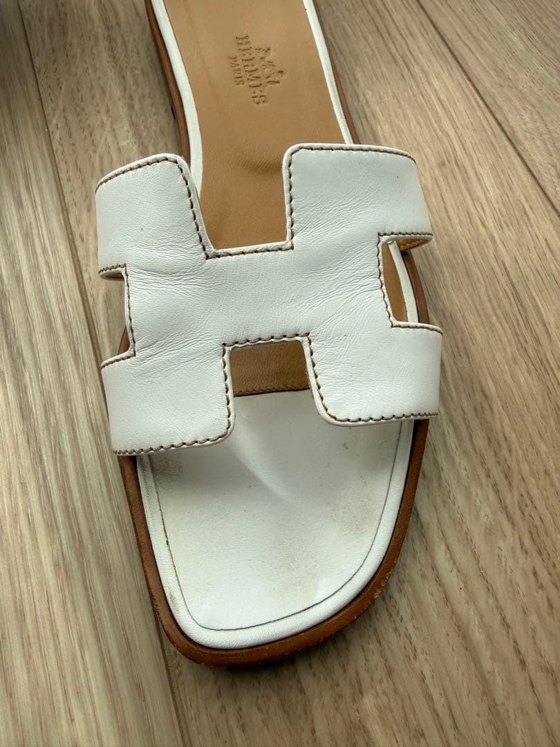 HERMES エルメス オランサンダル ホワイト36.5