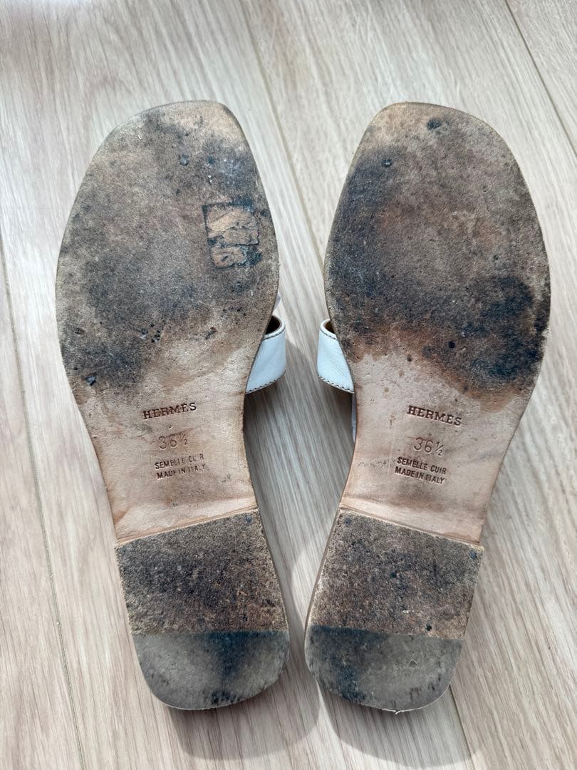 HERMES エルメス オランサンダル ホワイト36.5