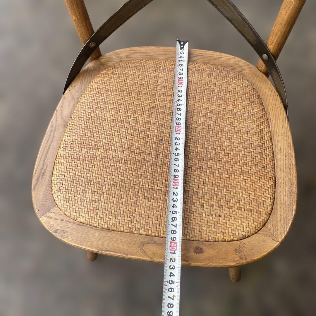 木製クロスバックダイニングチェア　ビンテージ調　クラッシュゲート