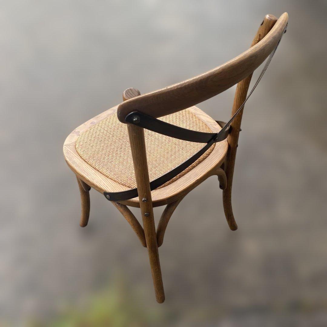 木製クロスバックダイニングチェア　ビンテージ調　クラッシュゲート