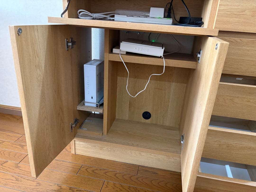 収納家具　サイドボード　木製キャビネット　W90 D30 H85