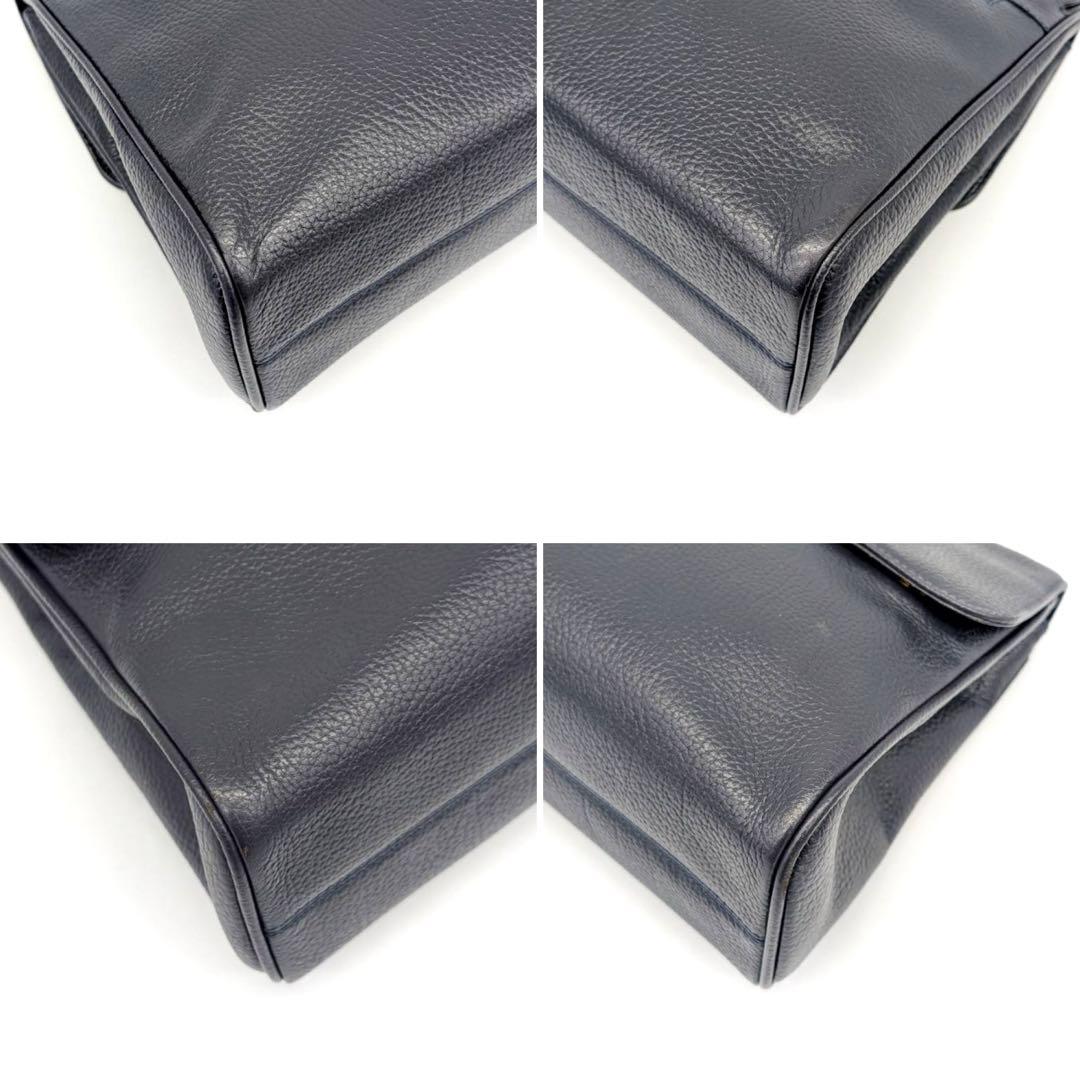 HENRY HIGH CLASS✨ハイクラス　ハンドバッグ　シボ革　ネイビー