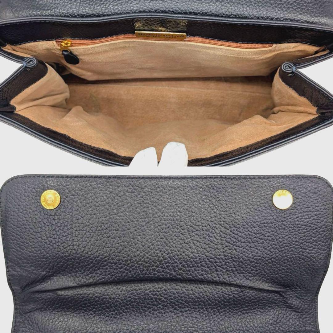 HENRY HIGH CLASS✨ハイクラス　ハンドバッグ　シボ革　ネイビー