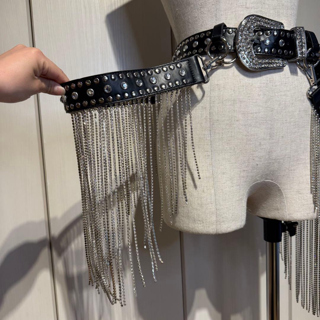 【値下げ】ベルト ギラギラ キラキラ ラメ スタッズ ストーン ロック パンク