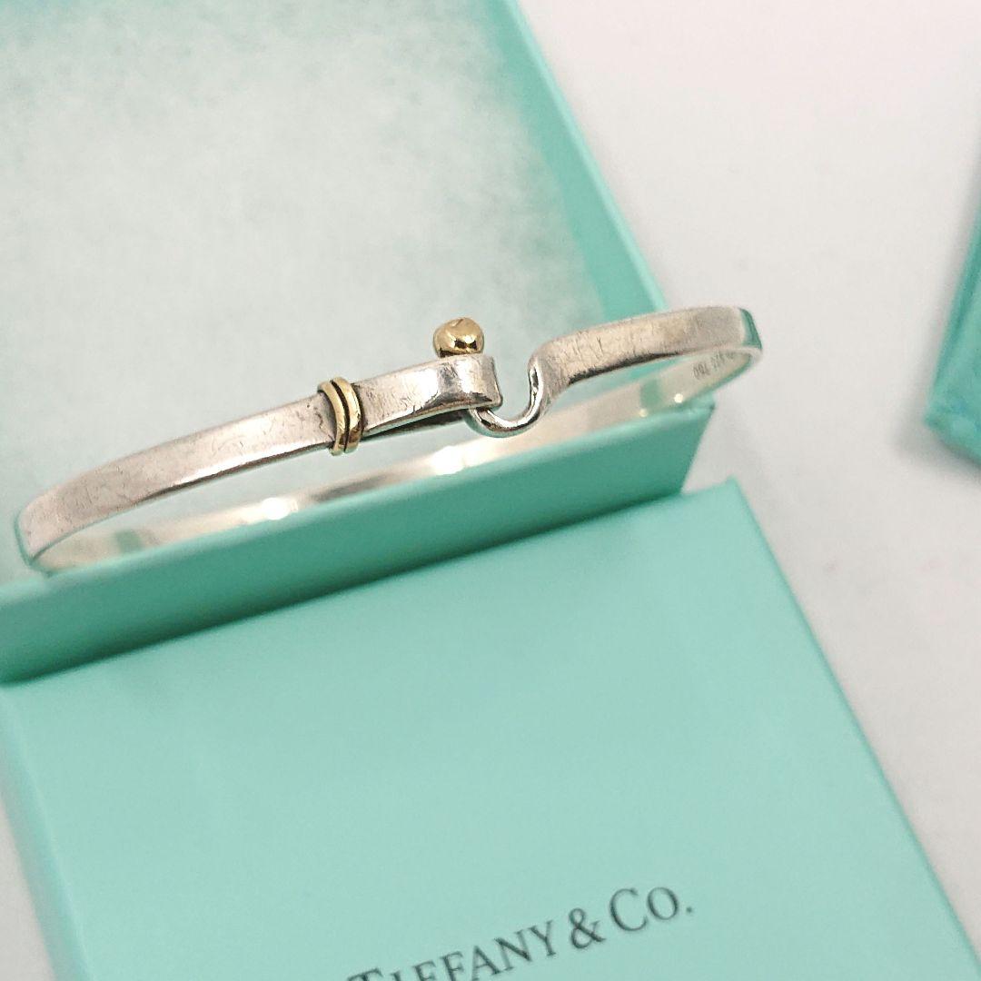 TIFFANY&Co. フック&アイ 18金コンビ バングル