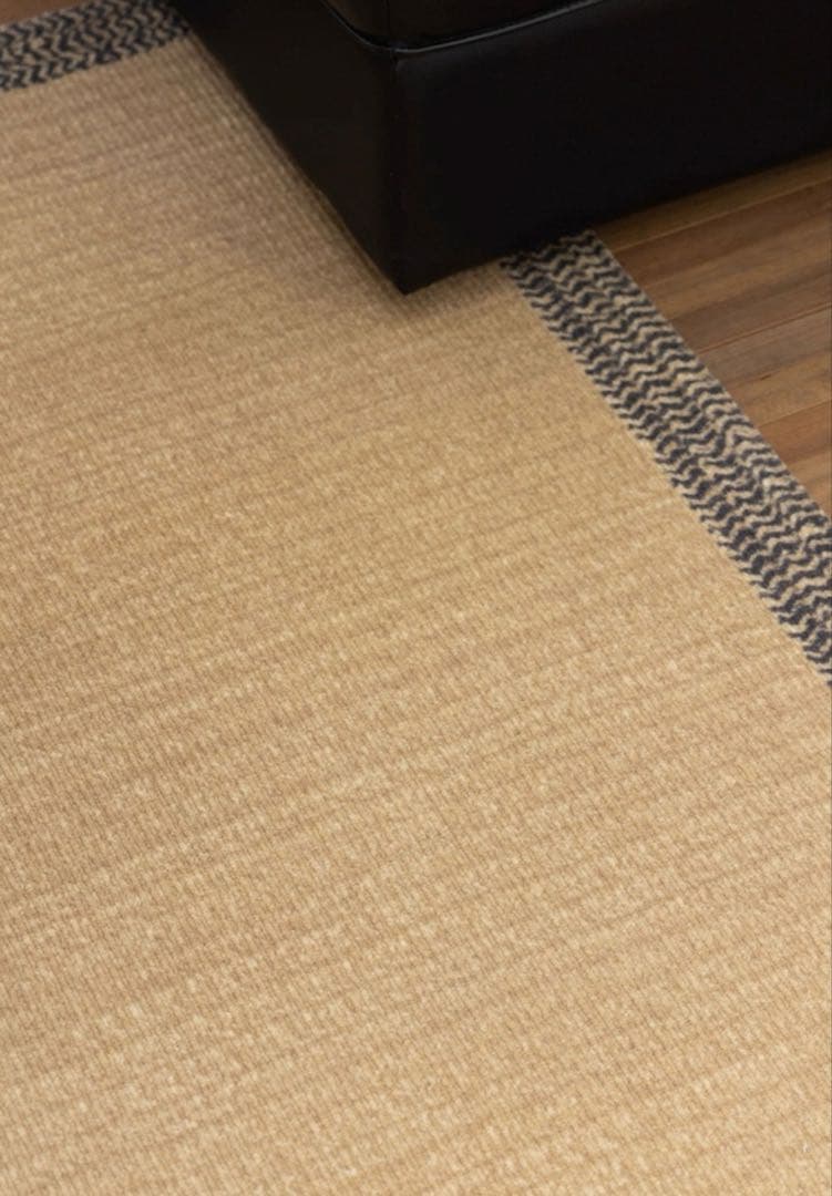ニュージーランドウール ジュート 手織りラグ 1.4m×2m 北欧風 和モダン
