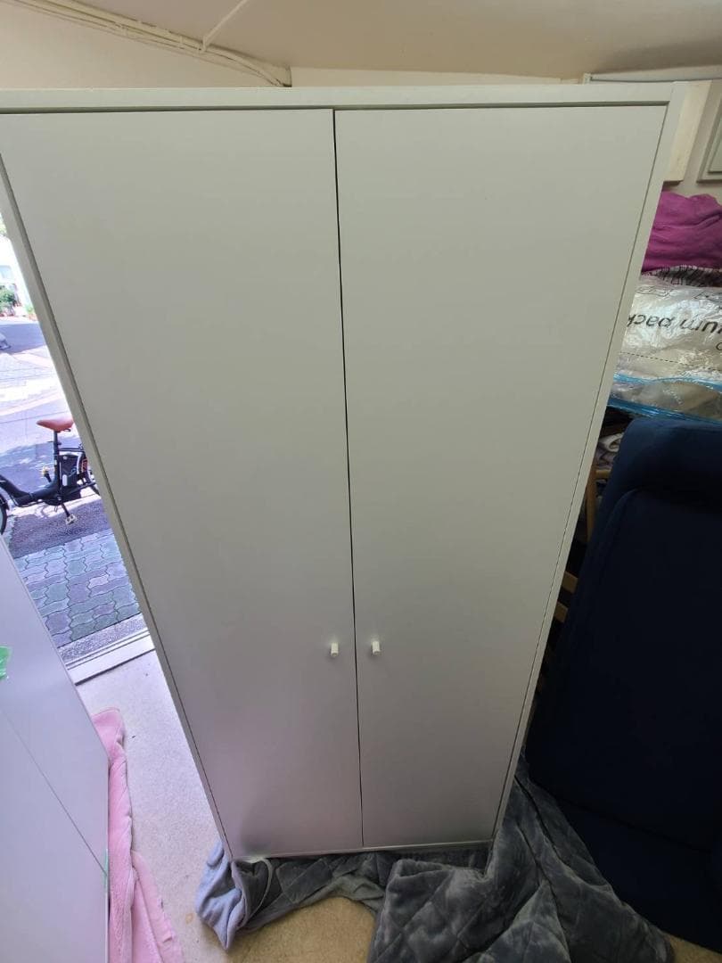 【ラスト１組立完成品】IKEA/イケア クレップスタード：ワードローブ 扉2枚付