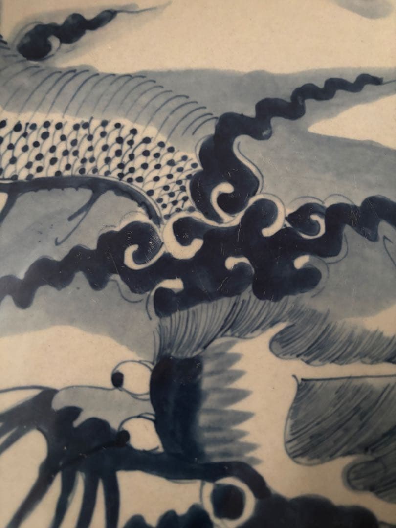 phuonganh05206　特大青花大皿、壺、粉彩中皿　三点セット