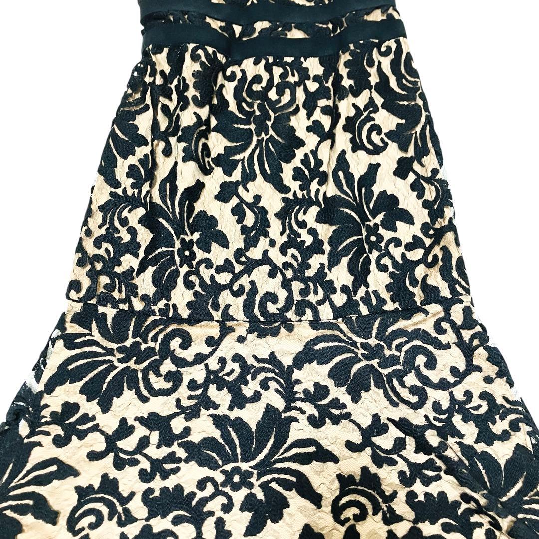 美品♡ タダシショージ レースワンピース ドレス 花柄 刺繍 ブラック　ベージュ