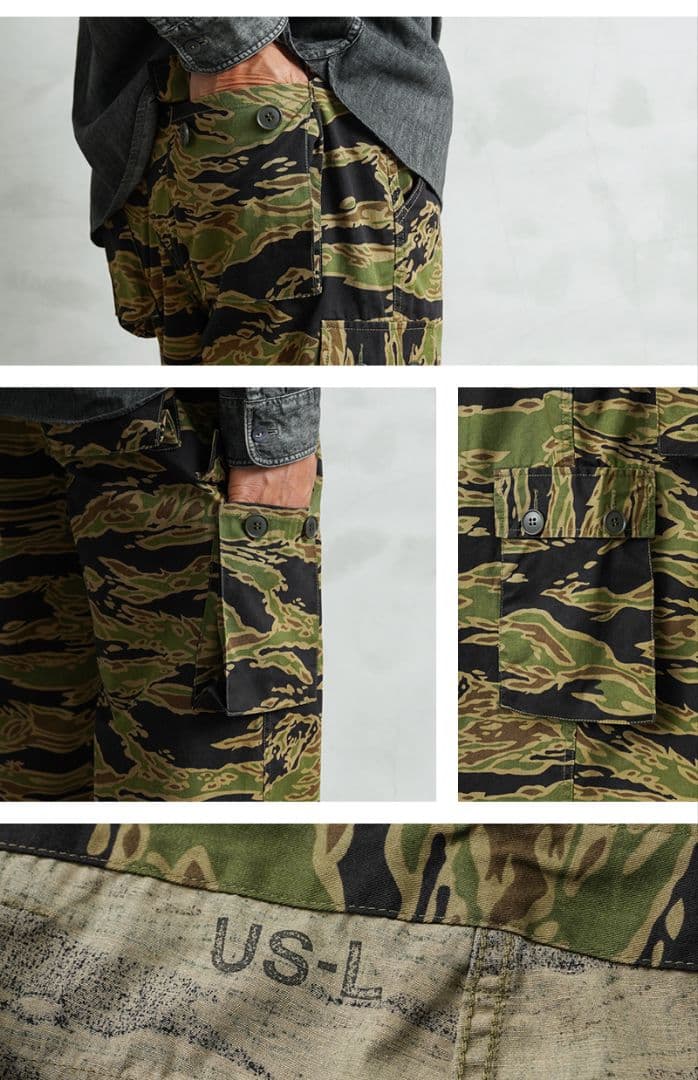 WAIPER.inc 米軍 タイガーストライプ カモ カーゴ トラウザー