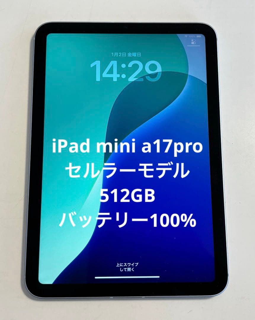iPad mini a17pro セルラーモデル 512GB バッテリー100%