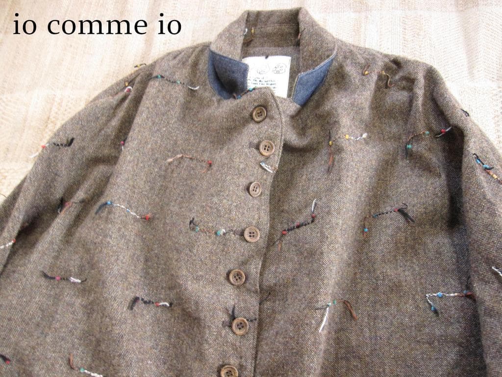 【美品】io comme io ツイード ドルマンスリーブ ジャケット