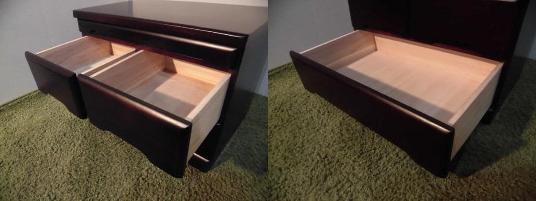 全国一律送料無料【桐】★コンパクト仏壇置き チェスト 2段【ダークブラウン】