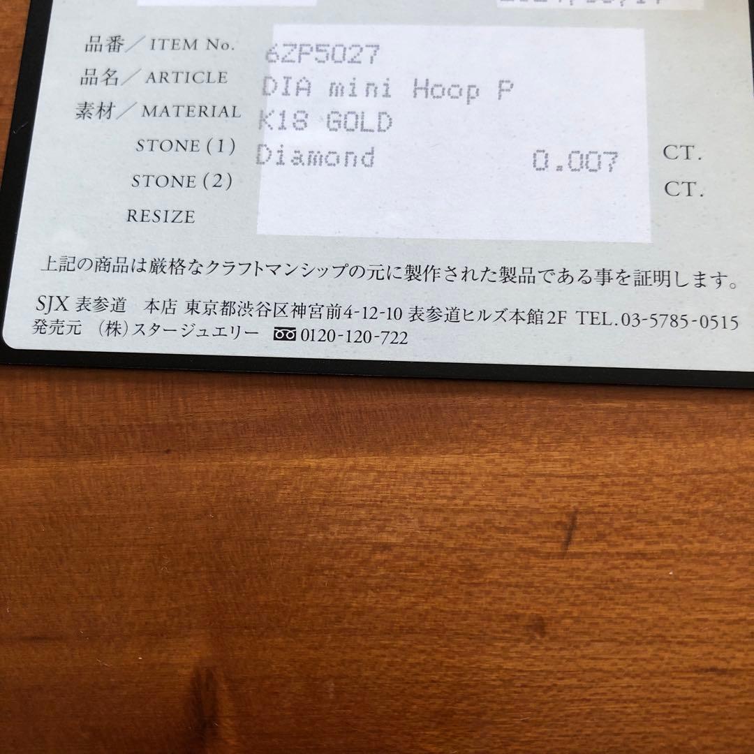 SJX★W ミニフープ　ピアス　6ZP5027