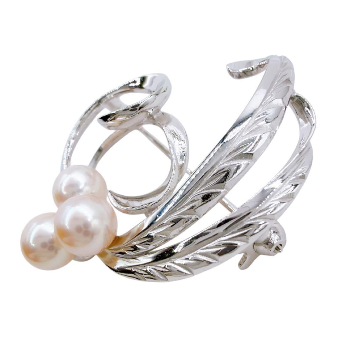 【美品/高品質】タサキ ブローチ ピンバッジ パール 真珠 シルバー セレモニー