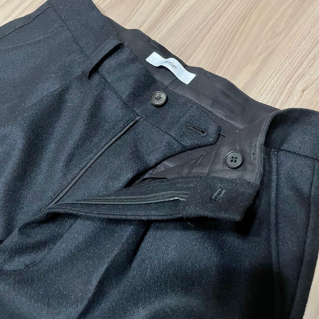 Cornier ウールカシミヤ ワイドスラックス サイズS 黒　美品