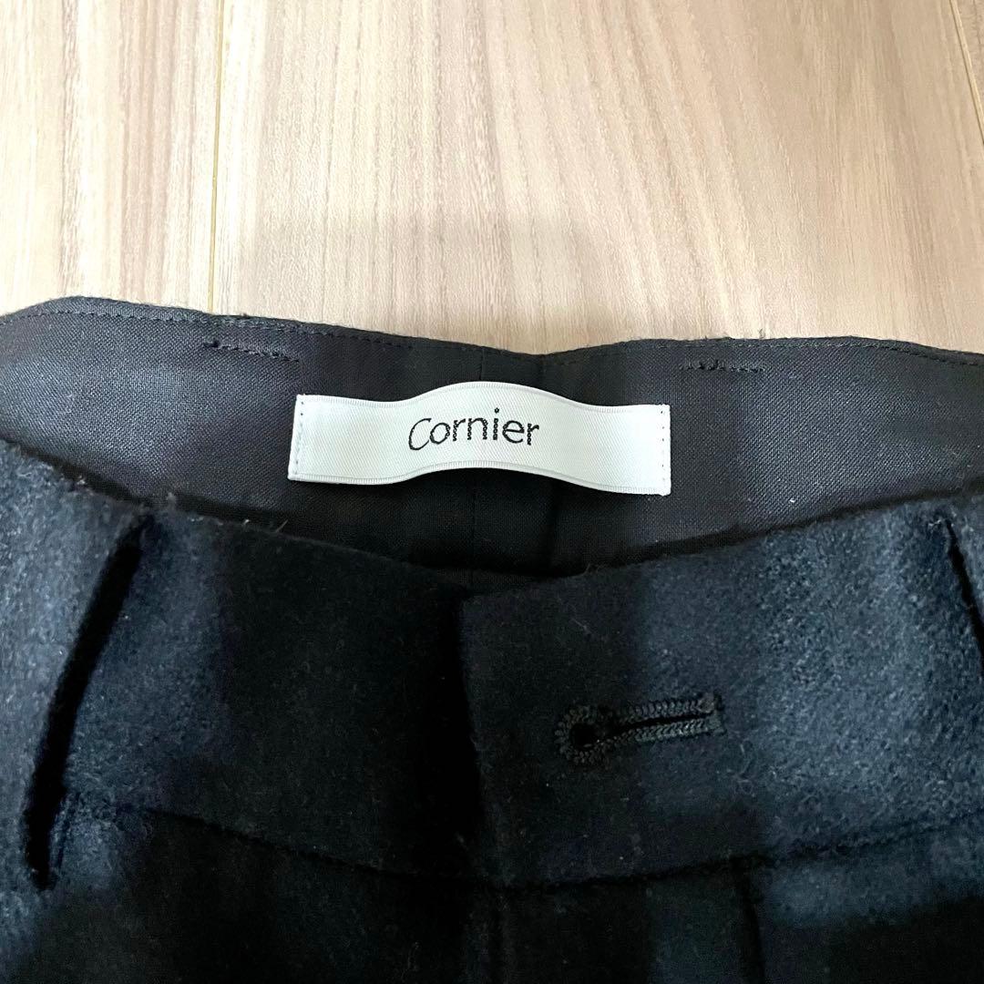 Cornier ウールカシミヤ ワイドスラックス サイズS 黒　美品