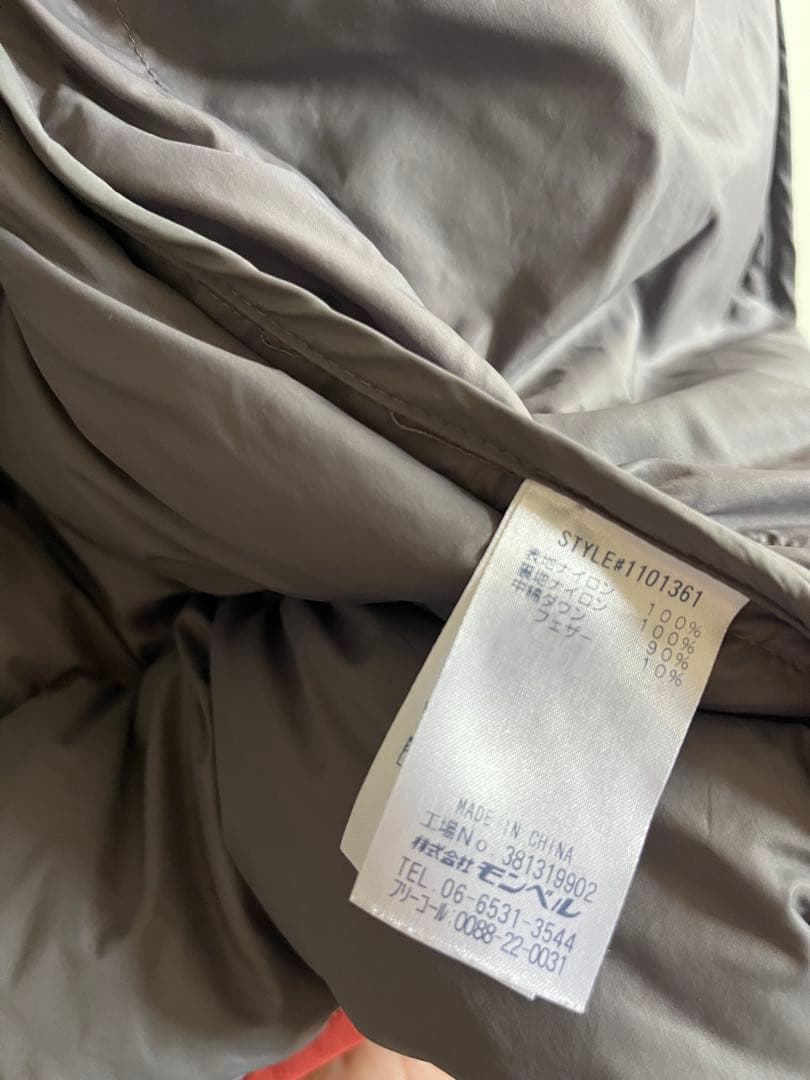 モンベル　ダウンパーカ　赤　オレンジ