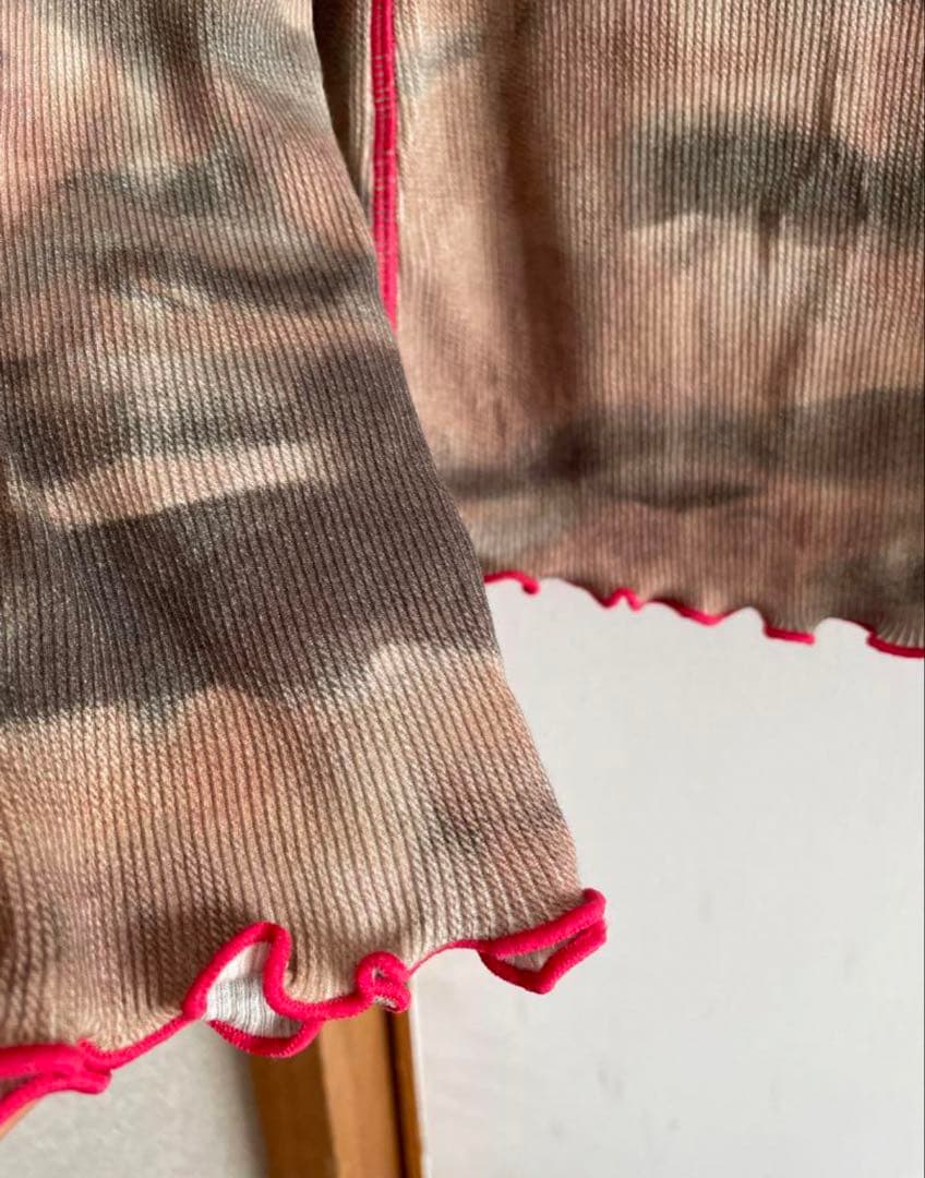 【新品】DIESEL ディーゼル オレンジ＆カーキカモフラ柄長袖カットソー