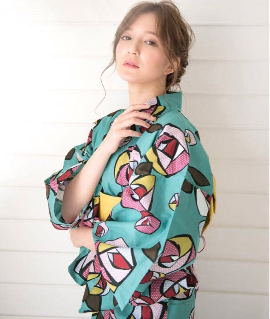 【1人で簡単着付けOK 】Dita 浴衣 5点セット 大人浴衣　レトロ浴衣