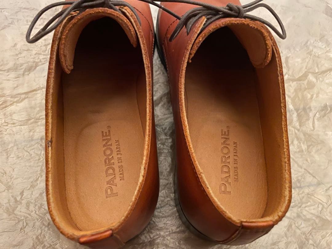 【美品】PADRONE パドローネ JACK 革靴 プレーントゥ キャメル 41