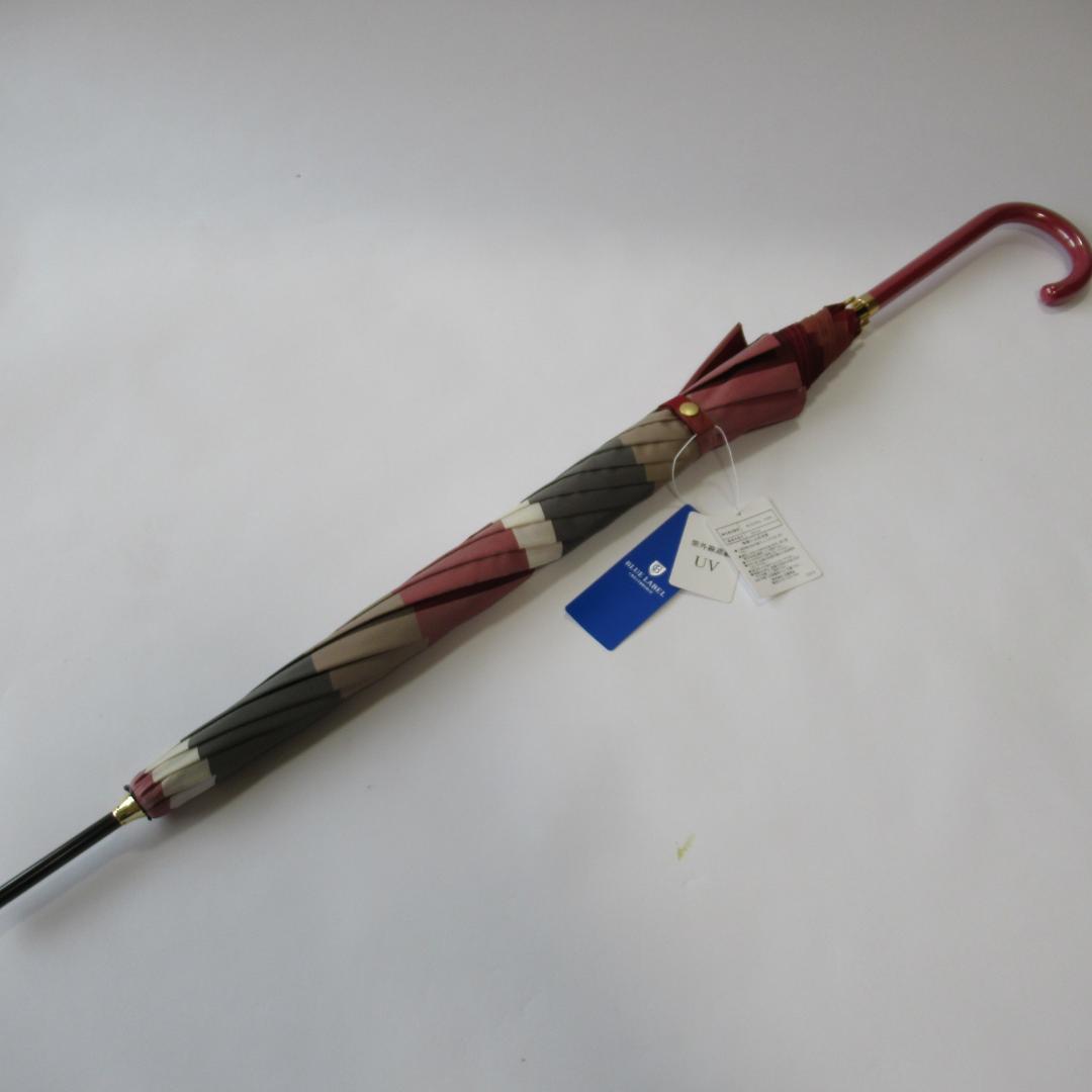 ブルーレーベルクレストブリッジレッド 雨傘 / 長傘 晴雨兼用 紫外線遮蔽1/2