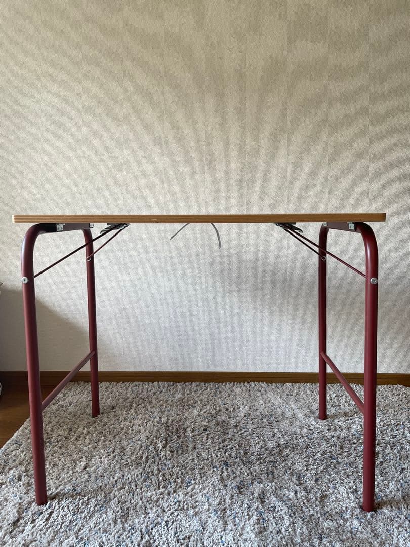 【 超美品 】無印良品 スチールパイプテーブル 折りたたみ式