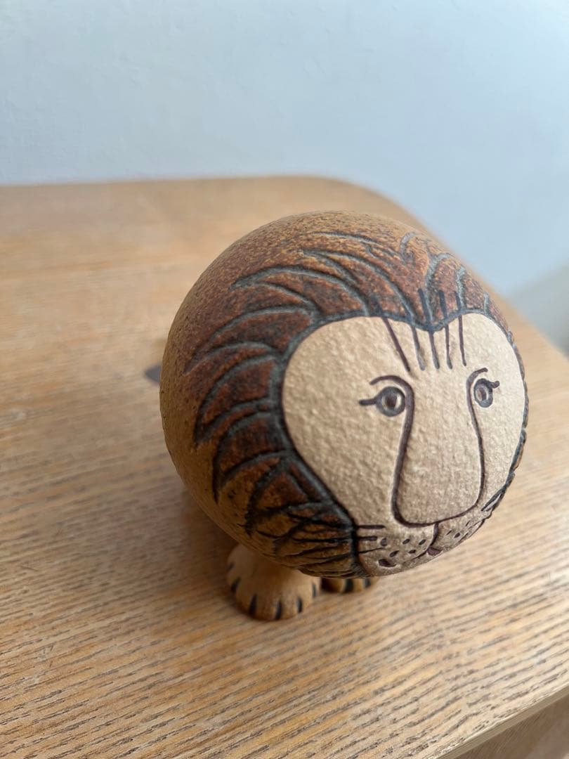 美品Lisa Larsonリサラーソン ライオン 置物 オブジェ　セミミディアム