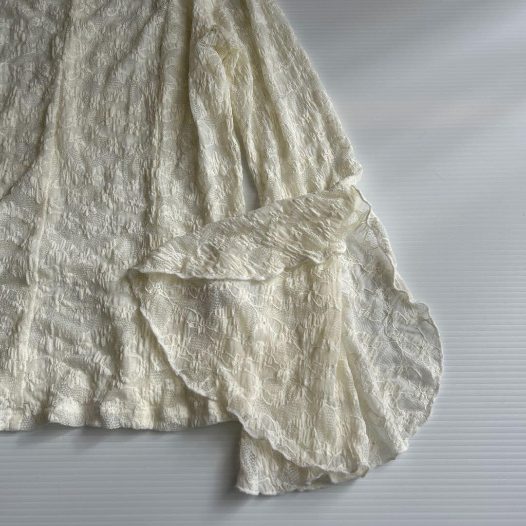 M　　　　　　極美品✨SLOBE IENA レースフレアスリーブブラウス