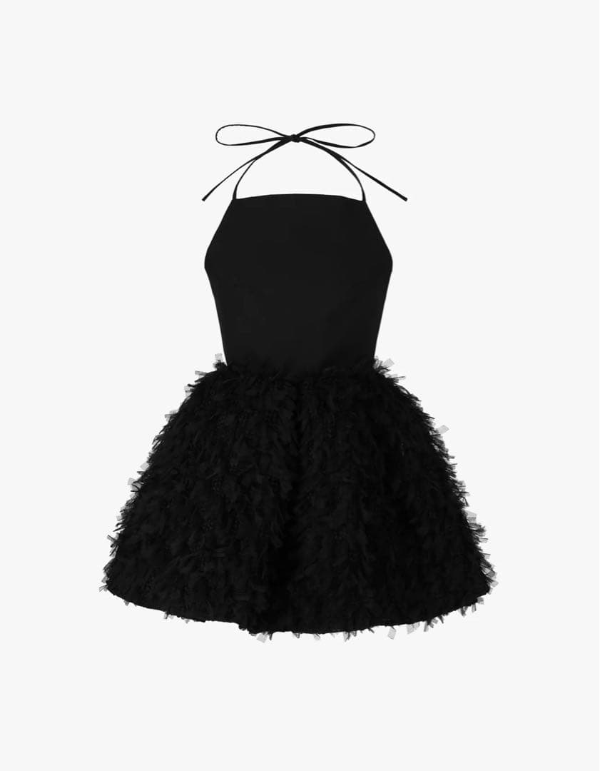 bibiy 黒 ミニフレアドレス