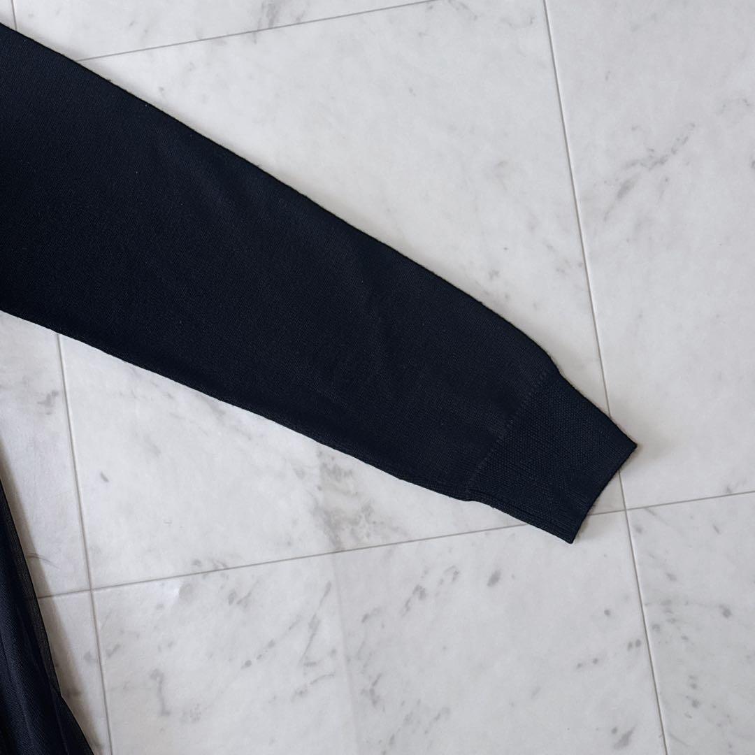 美品 ビアズリー 23AW ニットチュールマルワンピース ドッキング ふわり