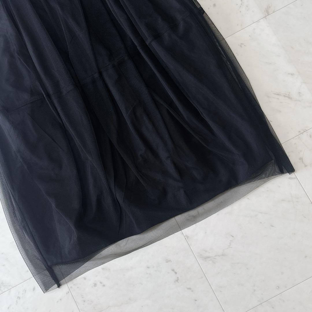 美品 ビアズリー 23AW ニットチュールマルワンピース ドッキング ふわり