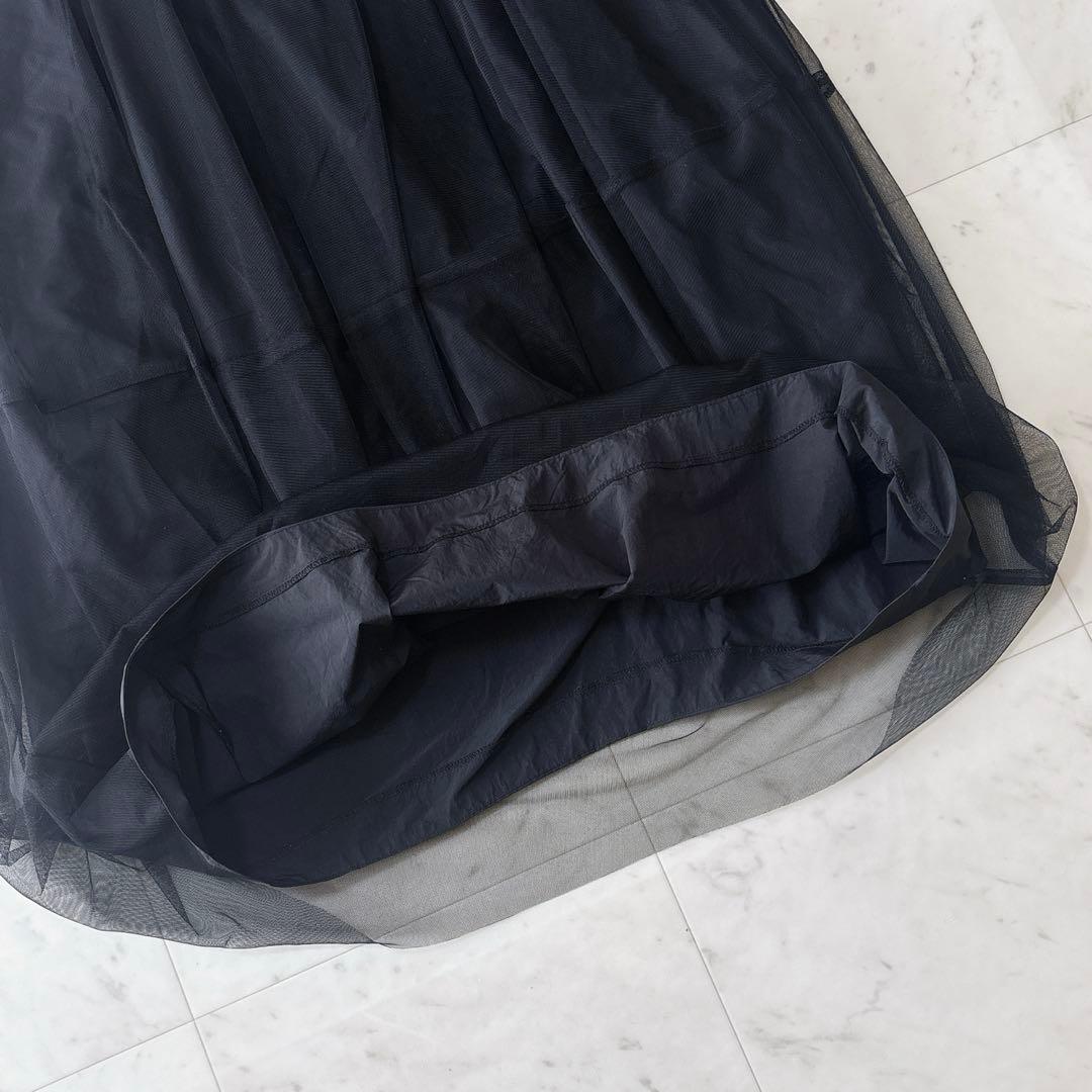 美品 ビアズリー 23AW ニットチュールマルワンピース ドッキング ふわり