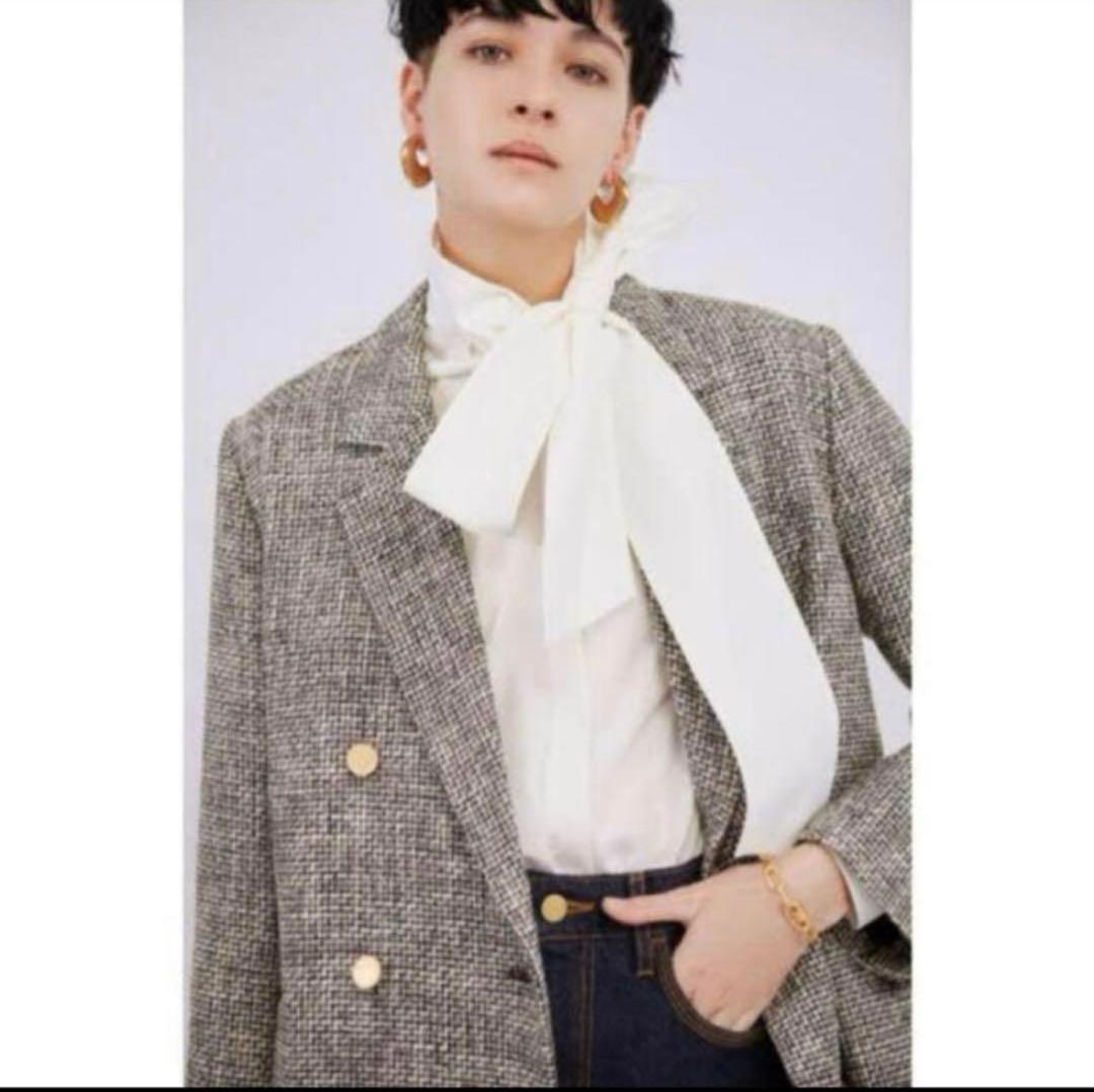 新品未使用 ミラオーウェン ツイードテーラードジャケット 0サイズ