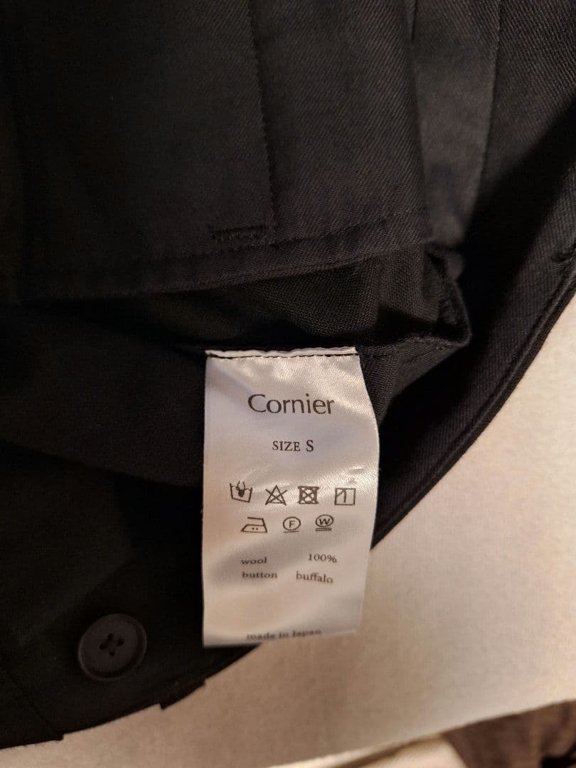 Cornier ウールワイドスラックス ブラック