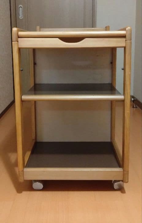 木製キッチンワゴン 引き出し付き　カリモク家具