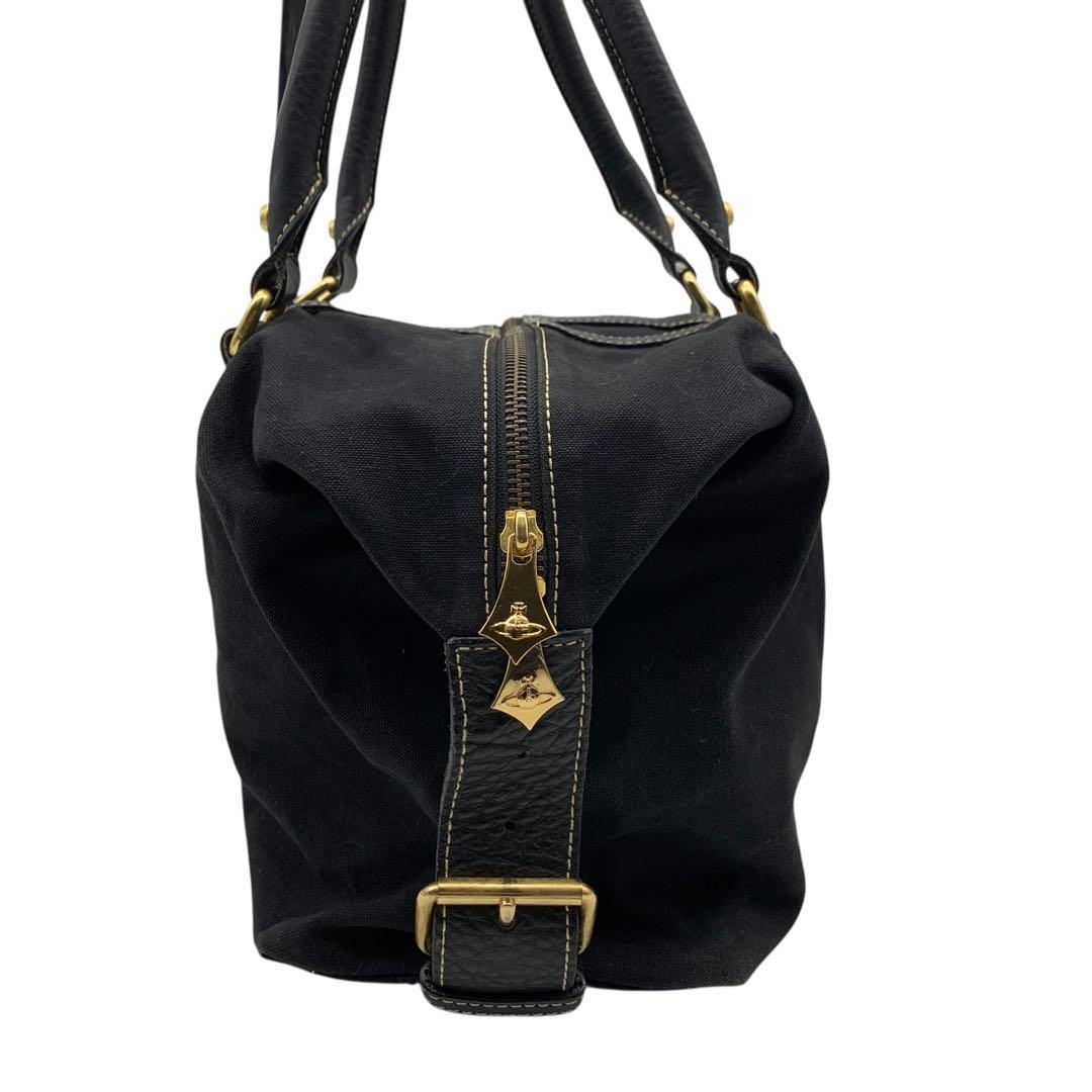 ヴィヴィアン　ウエストウッド　ボストンバッグ　オーブ　キャンバス　レザー