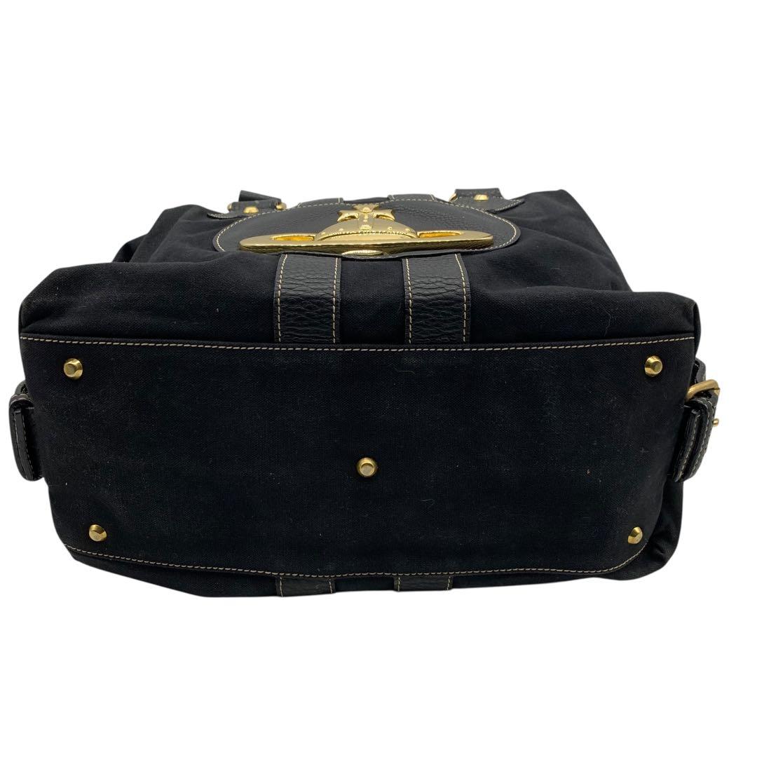 ヴィヴィアン　ウエストウッド　ボストンバッグ　オーブ　キャンバス　レザー