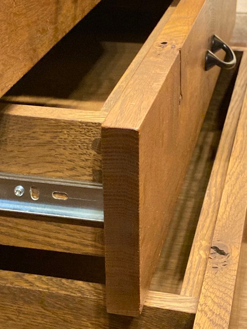 飛騨産業 キツツキ オーク無垢材 節あり 銘木 森のことば コンソール デスク