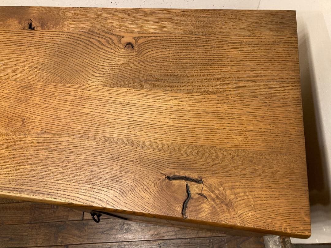 飛騨産業 キツツキ オーク無垢材 節あり 銘木 森のことば コンソール デスク