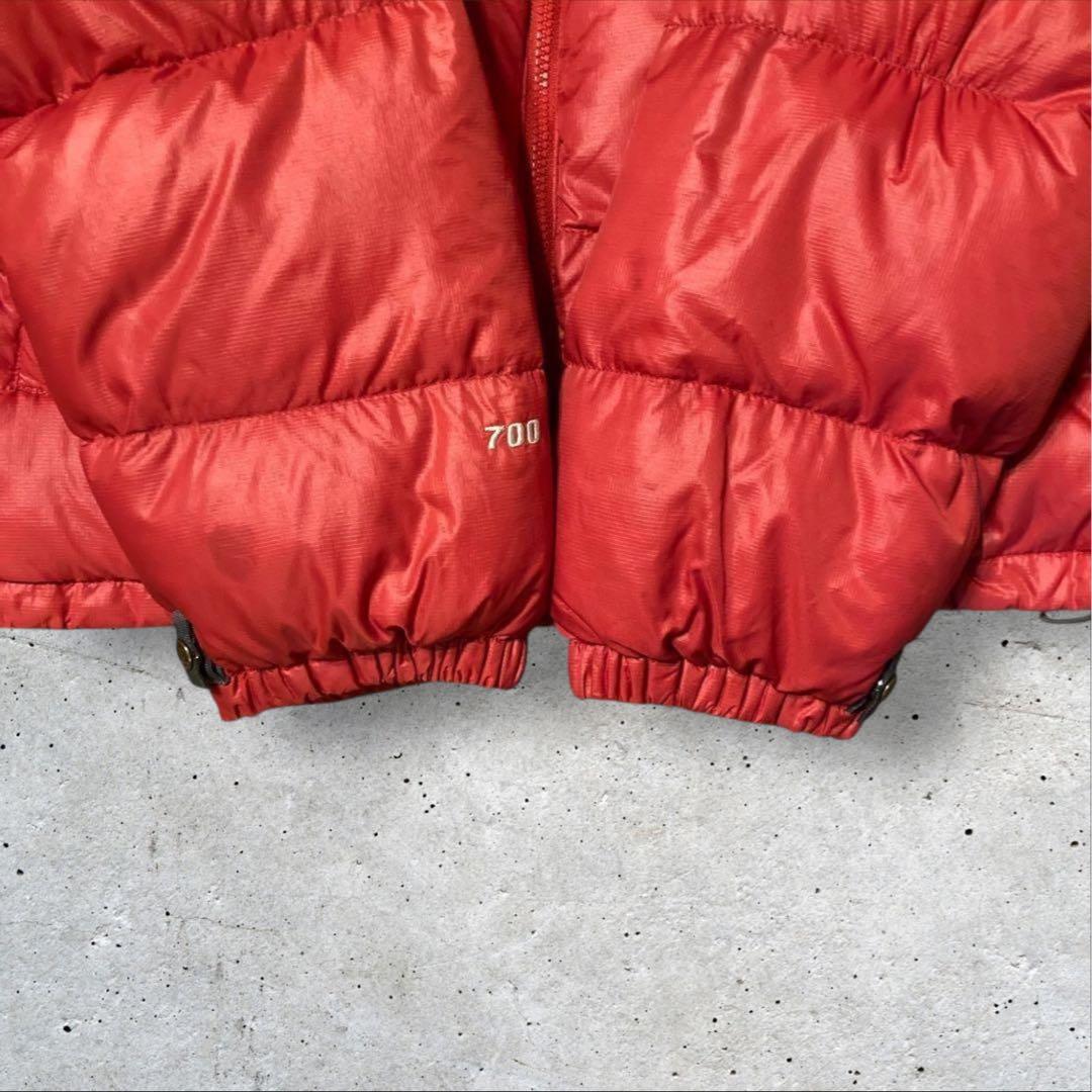 〈ザ・ノースフェイス〉ヌプシ　ダウンジャケット　赤　M 700 ツートンカラー
