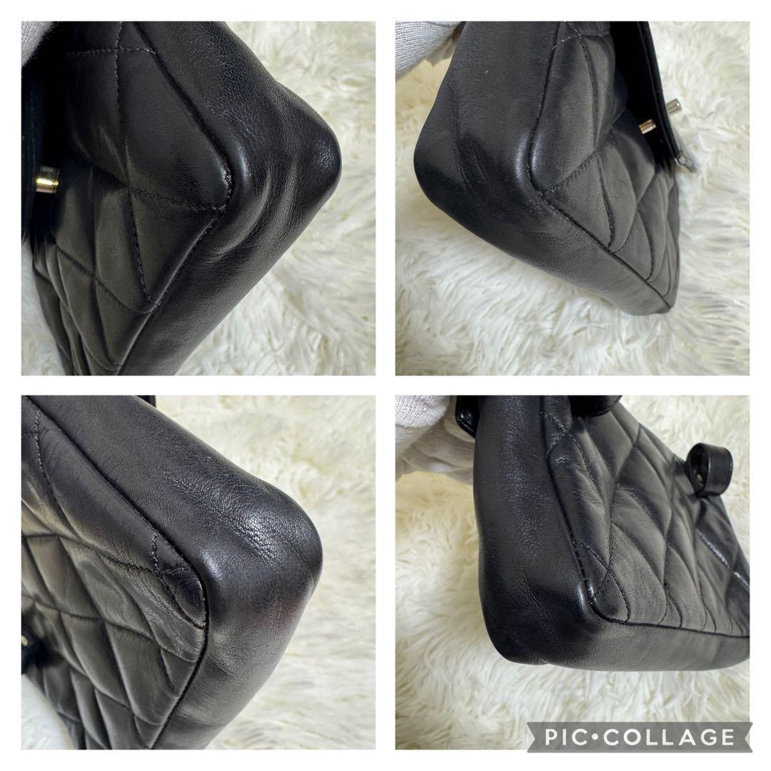 シャネル ウエストポーチ マトラッセ ラムスキン ヴィンテージ ココマーク 黒