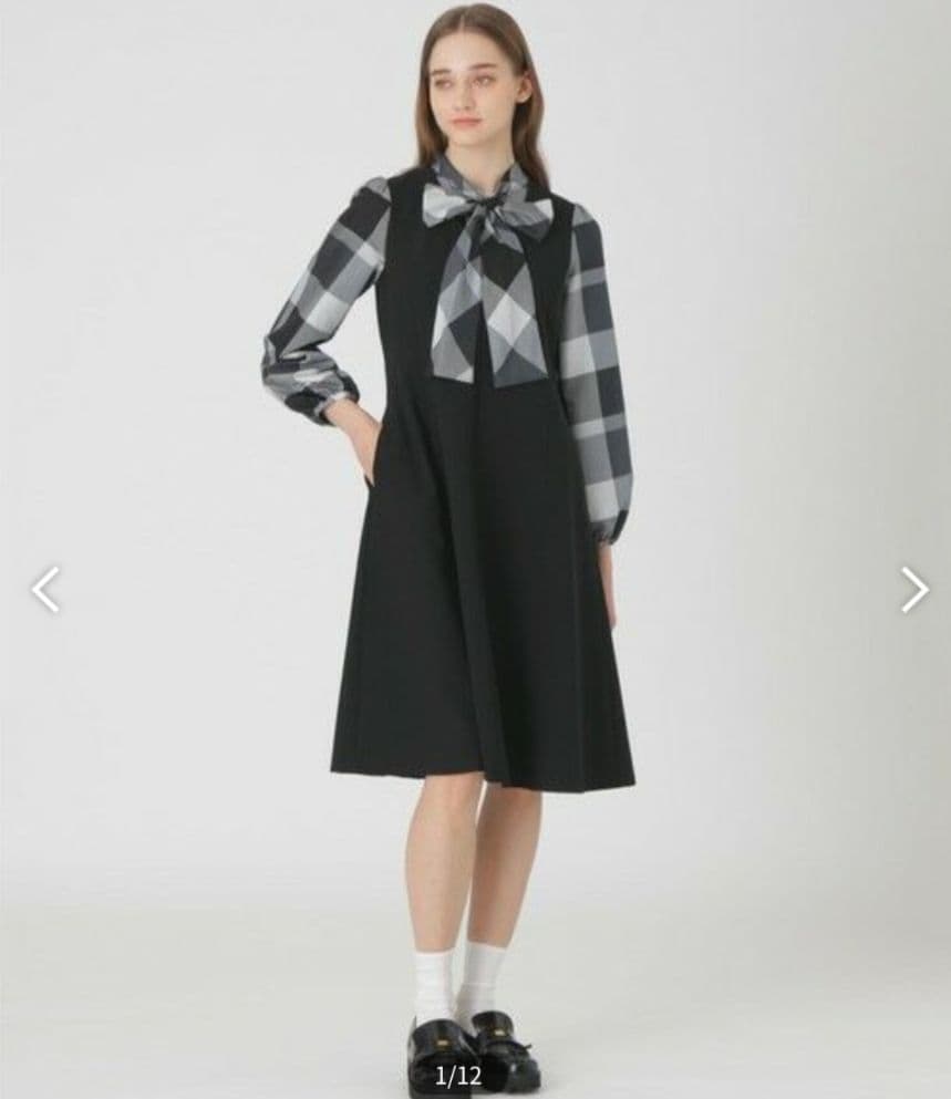 完売☆クレストブリッジ ブルーレーベル 上品ワンピース リボン チェック