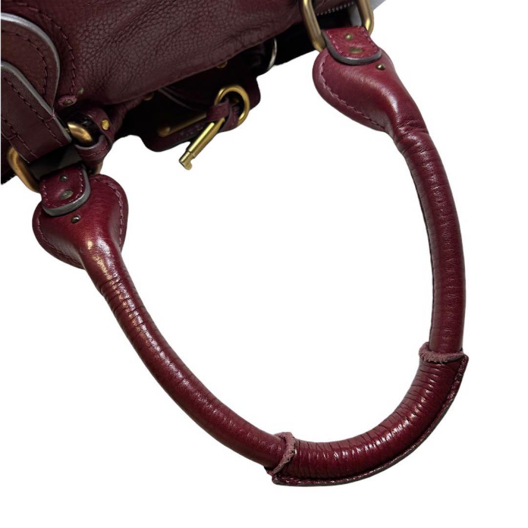 ⚠️特価‼️保証付□らび□クロエChloe■ハンドバッグ■パディントン■バーガンディ