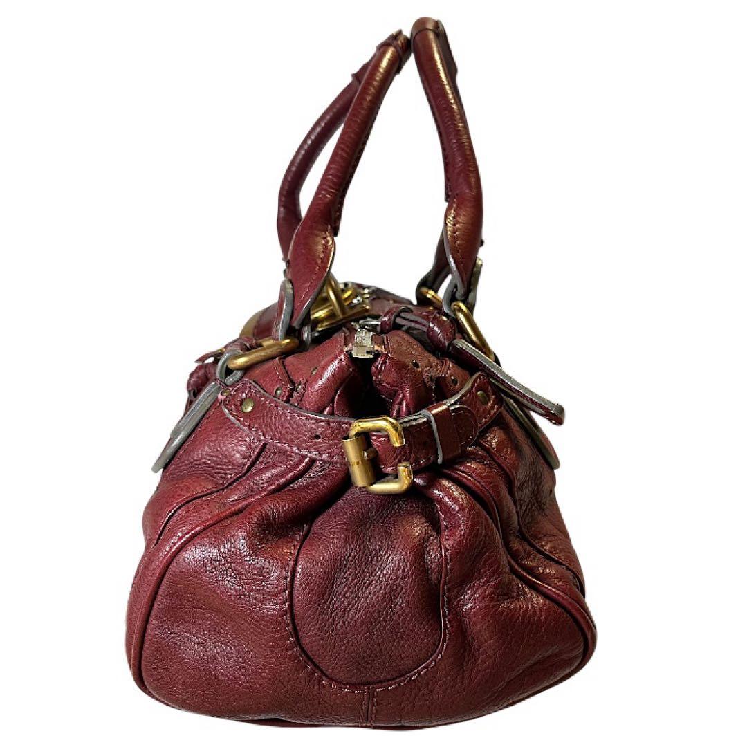 ⚠️特価‼️保証付□らび□クロエChloe■ハンドバッグ■パディントン■バーガンディ