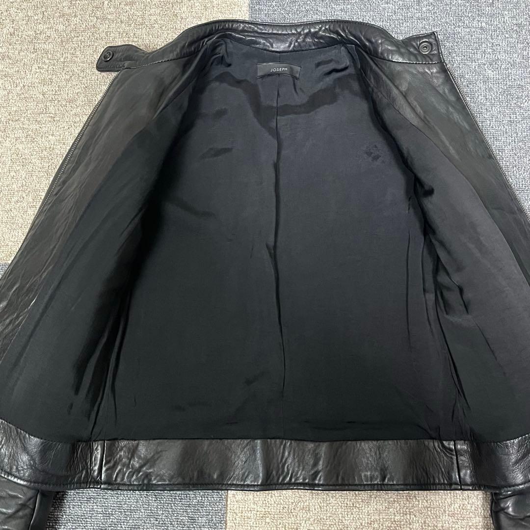 JOSEPH 黒 レザー シングルライダースジャケット