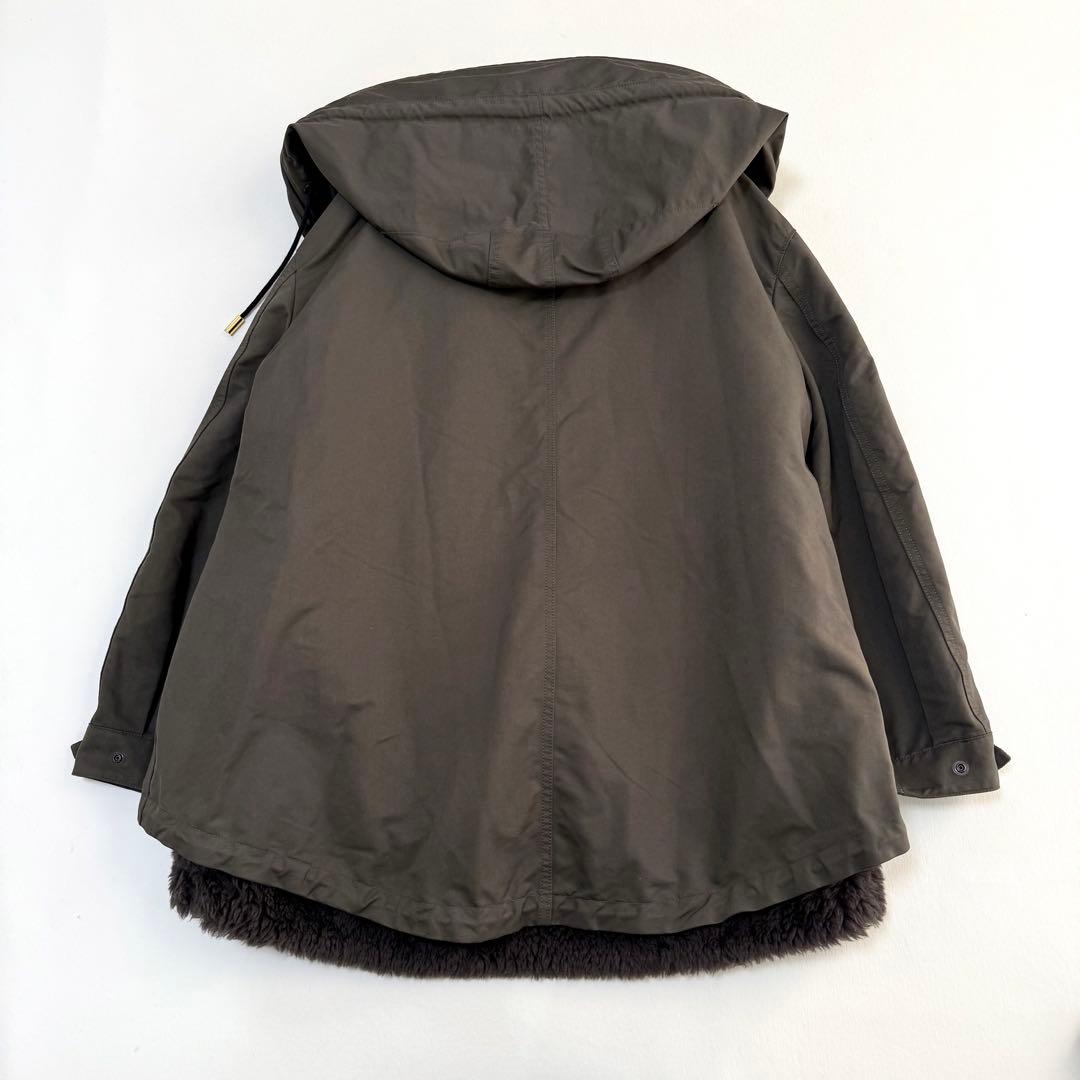 【ザ・リラクス】ショートモッズコート　ボアライナー付き　カーキ　Sサイズ